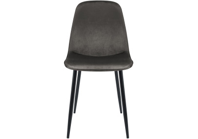Ensemble de 2 chaises de salle à manger Maryam en velours anthracite