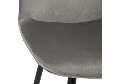 Conjunto de 2 sillas de comedor Maryam de terciopelo gris claro