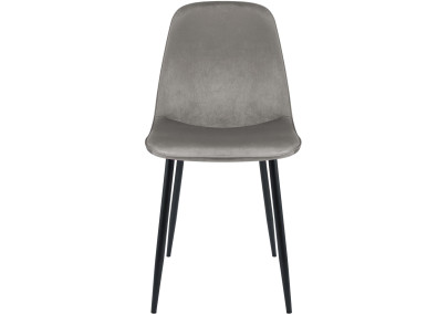 Ensemble de 2 chaises de salle à manger Maryam en velours gris clair