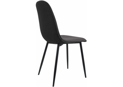 Ensemble de 2 chaises de salle à manger Maryam, tissu gris foncé