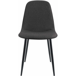 Ensemble de 2 chaises de salle à manger Maryam, tissu gris foncé