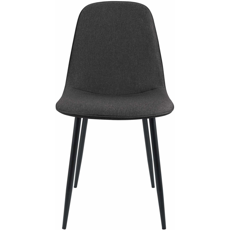 Ensemble de 2 chaises de salle à manger Maryam, tissu gris foncé
