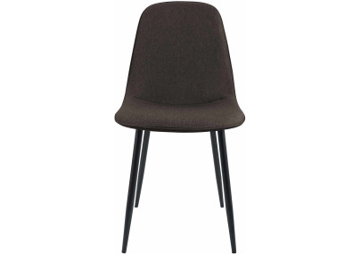 Ensemble de 2 chaises de salle à manger Maryam, tissu marron