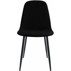 Conjunto de 2 cadeiras de sala de jantar Maryam, em tecido preto