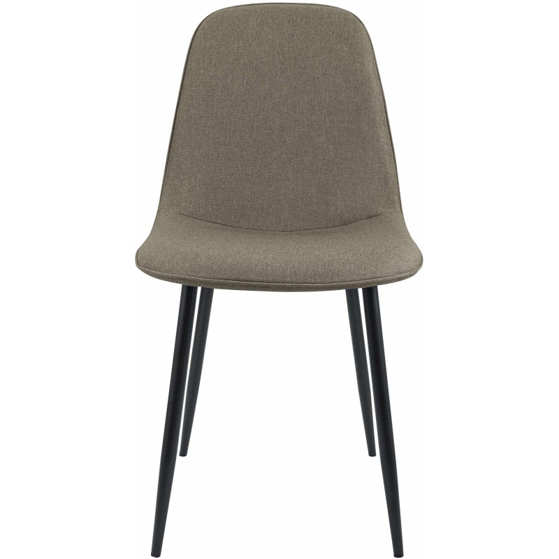 Ensemble de 2 chaises de salle à manger Maryam, tissu taupe