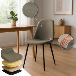 Conjunto de 2 sillas de comedor Maryam, tela color topo