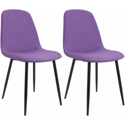 Ensemble de 2 chaises de salle à manger Maryam, tissu violet