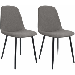 Conjunto de 2 sillas de comedor Maryam, tela gris claro