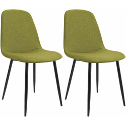 Insieme di 2 sedie da pranzo Maryam, tessuto verde