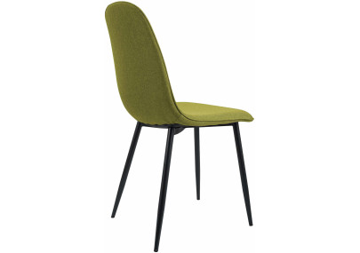 Conjunto de 2 cadeiras de sala de jantar Maryam, tecido verde