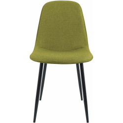 Conjunto de 2 sillas de comedor Maryam, tela verde