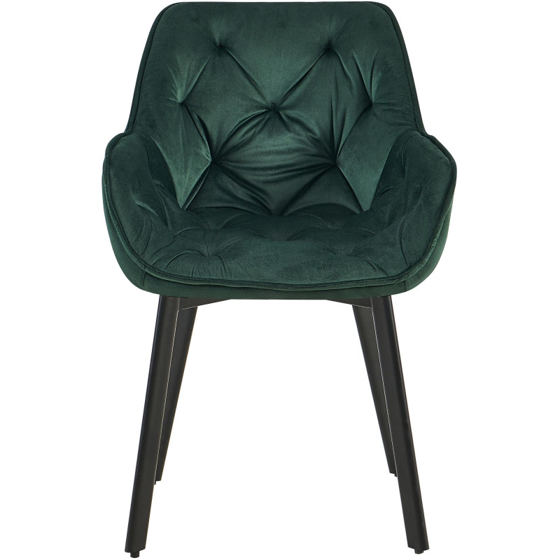 Ensemble de 2 chaises de salle à manger Antigo en velours vert
