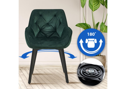 Ensemble de 2 chaises de salle à manger Antigo en velours vert