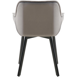 Conjunto de 2 cadeiras de sala de jantar Antigo em veludo cinza escuro