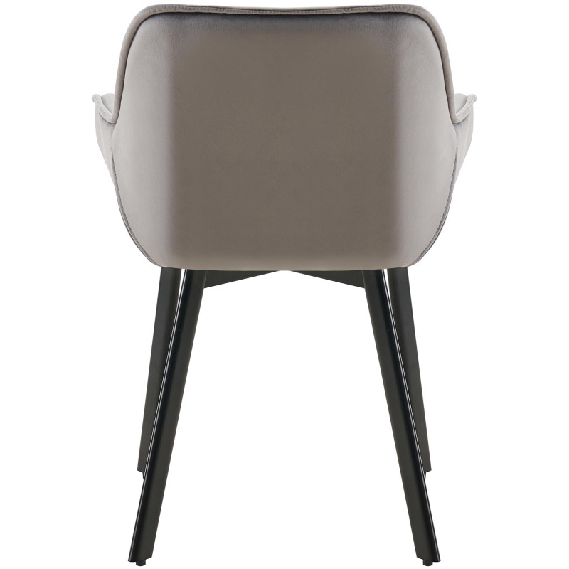 Conjunto de 2 cadeiras de sala de jantar Antigo em veludo cinza escuro