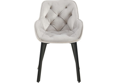 Ensemble de 2 chaises de salle à manger Antigo en velours gris