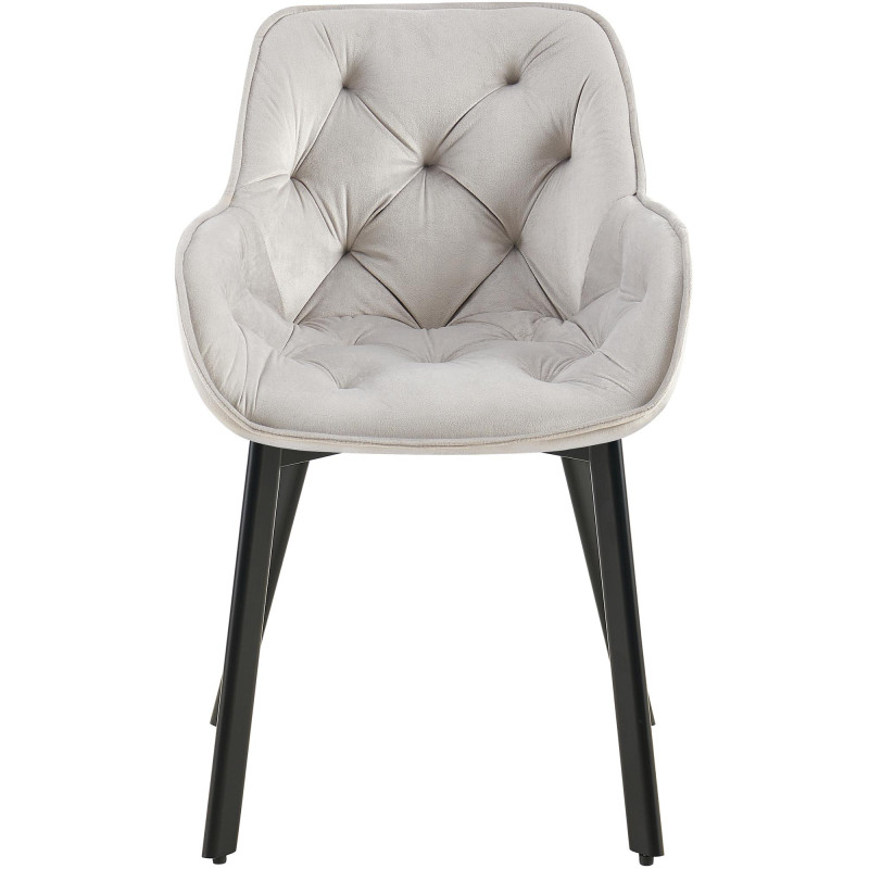 Coppia di sedie da pranzo Antigo in velluto grigio