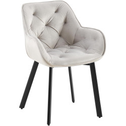 Coppia di sedie da pranzo Antigo in velluto grigio