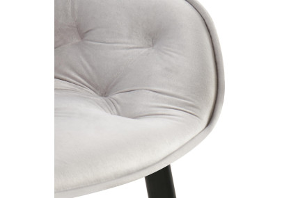 Coppia di sedie da pranzo Antigo in velluto grigio