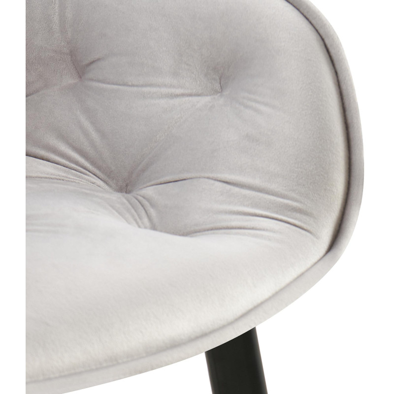 Coppia di sedie da pranzo Antigo in velluto grigio