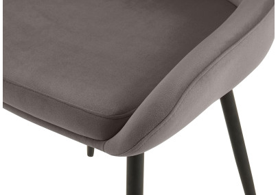 Ensemble de 2 chaises de salle à manger Elmira en velours noir anthracite