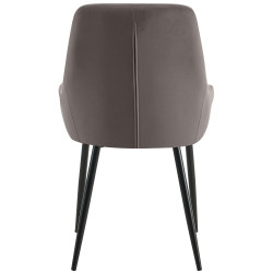 Ensemble de 2 chaises de salle à manger Elmira en velours noir anthracite