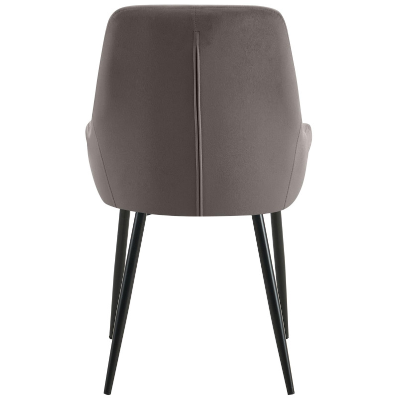 Ensemble de 2 chaises de salle à manger Elmira en velours noir anthracite
