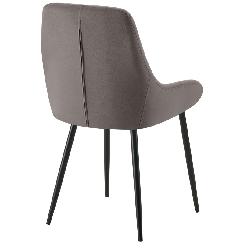 Ensemble de 2 chaises de salle à manger Elmira en velours noir anthracite