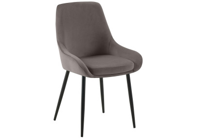 Ensemble de 2 chaises de salle à manger Elmira en velours noir anthracite