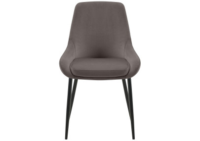 Ensemble de 2 chaises de salle à manger Elmira en velours noir anthracite