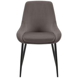 Ensemble de 2 chaises de salle à manger Elmira en velours noir anthracite