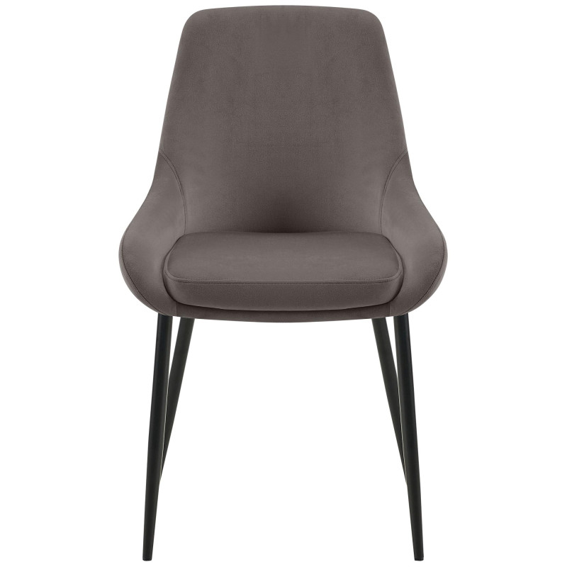 Coppia di sedie da pranzo Elmira in velluto nero antracite