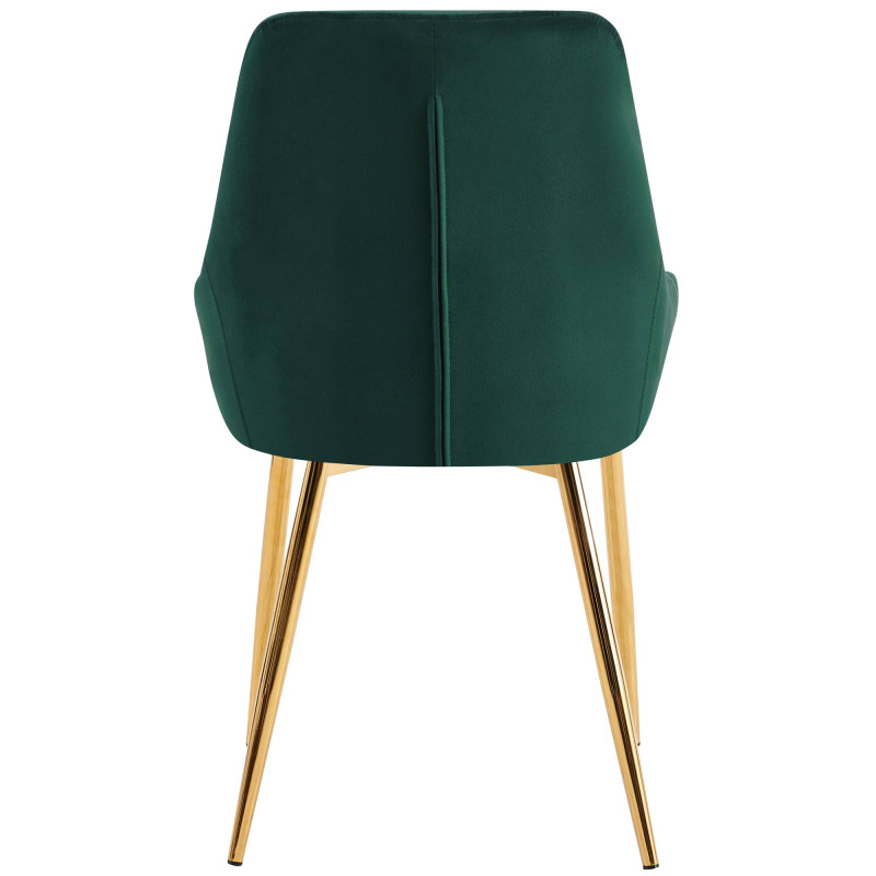 Coppia di sedie da pranzo Elmira in velluto verde e oro
