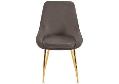 Ensemble de 2 chaises de salle à manger Elmira en velours or anthracite