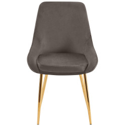 Ensemble de 2 chaises de salle à manger Elmira en velours or anthracite