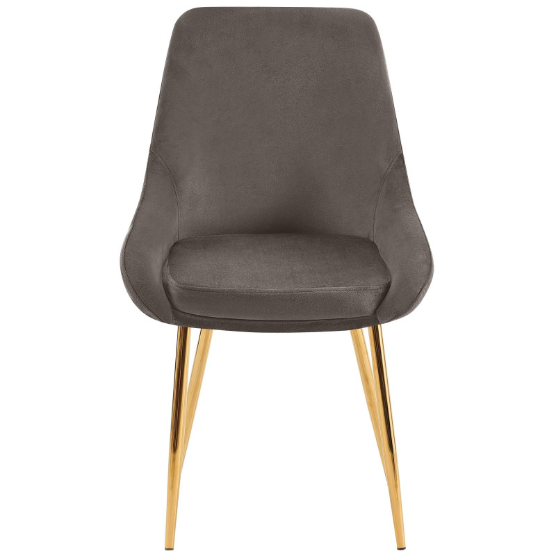 Insieme di 2 sedie da pranzo Elmira in velluto grigio antracite