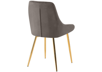 Ensemble de 2 chaises de salle à manger Elmira en velours or anthracite