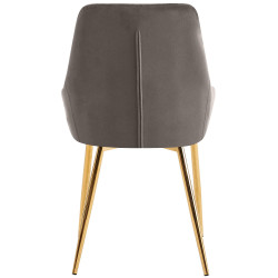 Insieme di 2 sedie da pranzo Elmira in velluto grigio antracite