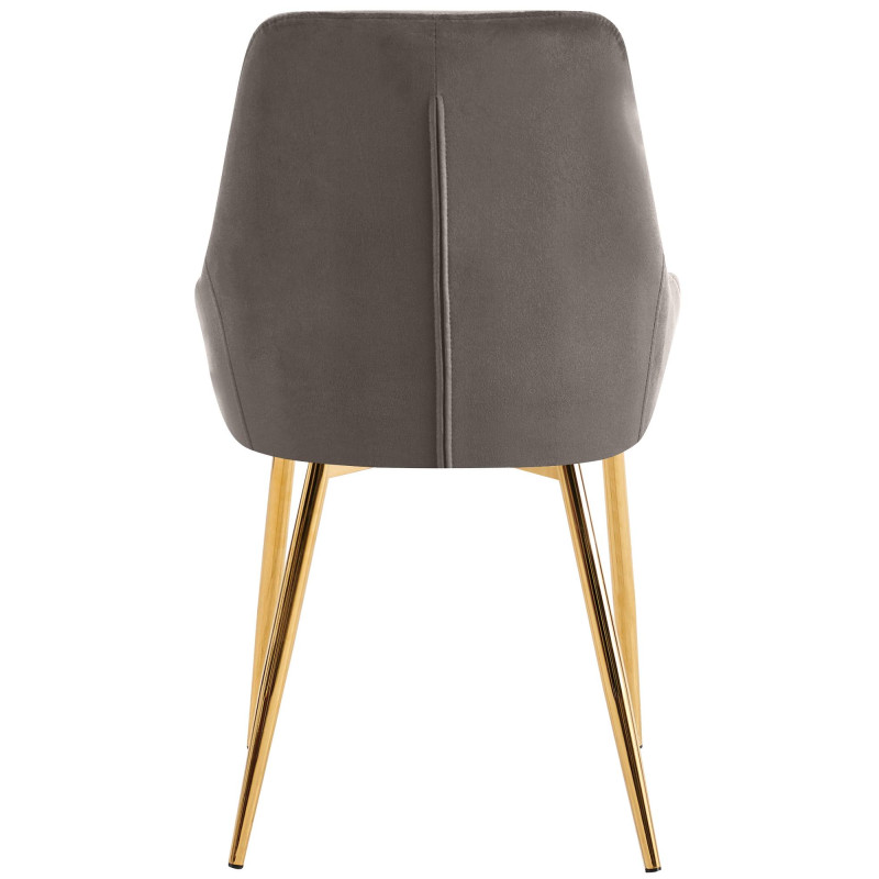 Ensemble de 2 chaises de salle à manger Elmira en velours or anthracite
