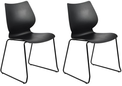 Ensemble de 2 chaises Houma, noires