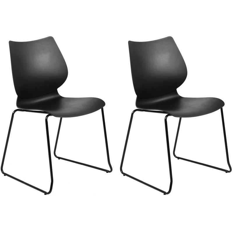 Ensemble de 2 chaises Houma, noires