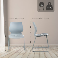 Conjunto de 2 cadeiras Houma, cinzentas