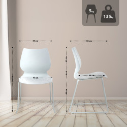 Conjunto de 2 sillas Houma, blancas