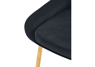 Ensemble de 2 chaises de salle à manger Elmira en velours or et noir