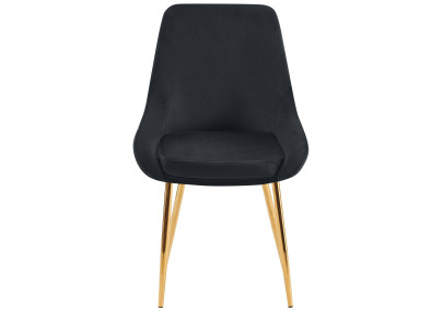 Ensemble de 2 chaises de salle à manger Elmira en velours or et noir