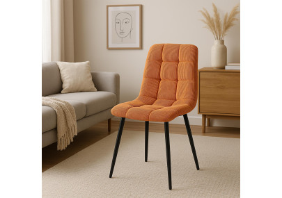 Ensemble de 2 chaises de salle à manger Antibes Cord orange