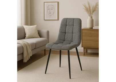 Ensemble de 2 chaises de salle à manger Antibes Cord gris