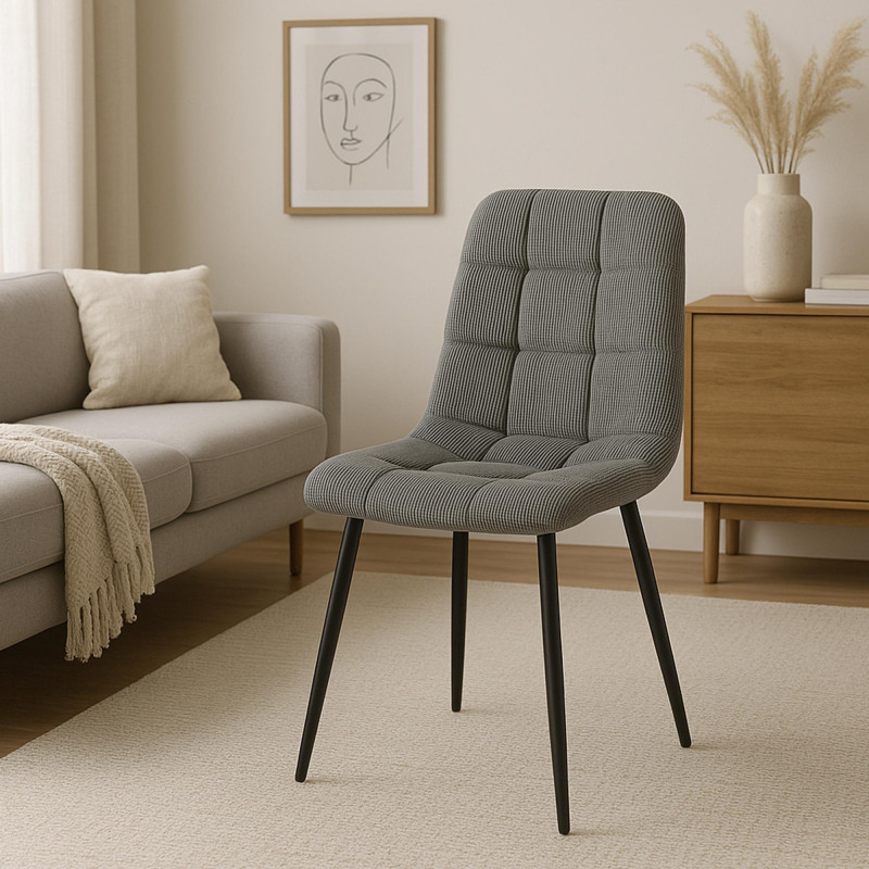 Ensemble de 2 chaises de salle à manger Antibes Cord gris