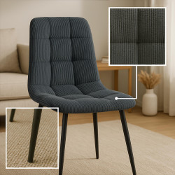 Conjunto de 2 cadeiras de jantar Antibes Corda preta