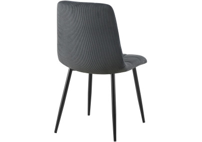 Ensemble de 2 chaises de salle à manger Antibes Cord noir